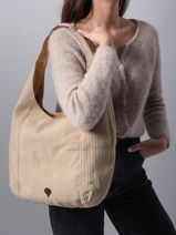 Schoudertas Velours Le voyage en panier Bruin velours AHP243-vue-porte